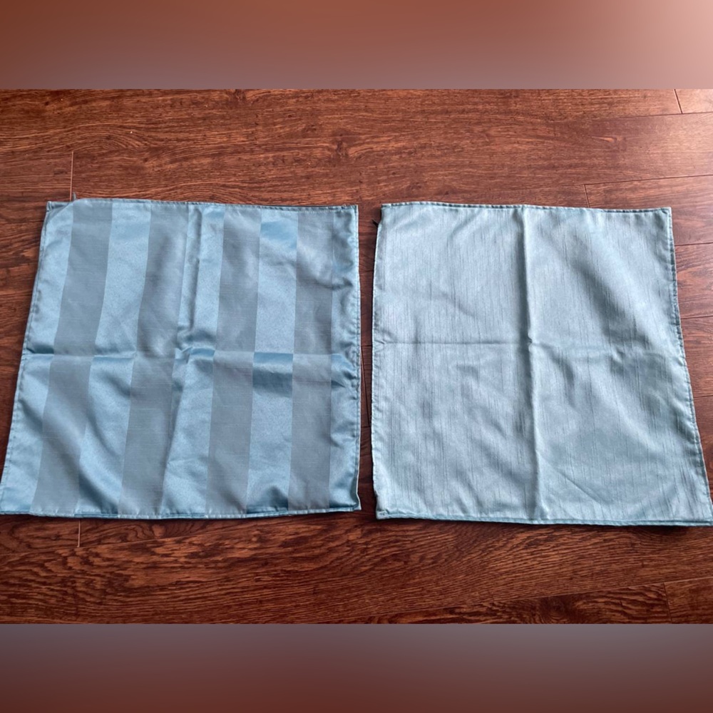 IKEA Teal Satin Cushion Covers